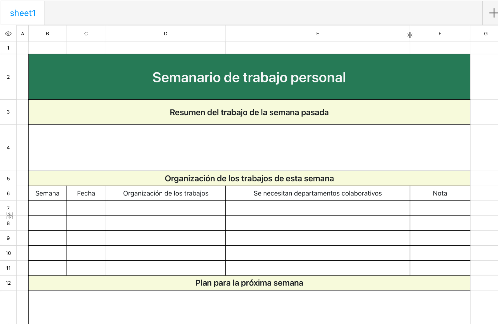 Semanario de trabajo personal